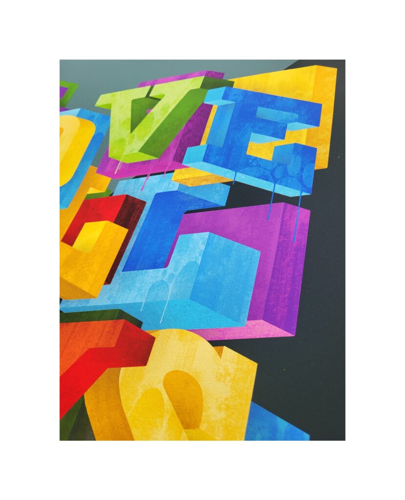 Typografische canvas kunst (abstract Typografische kunst Giclée print)