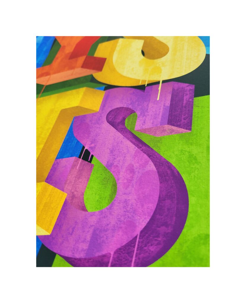 Typografische canvas kunst (abstract Typografische kunst Giclée print)