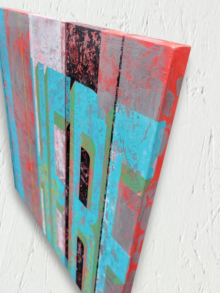 Post-Graffiti Typographic Artwork Canvas