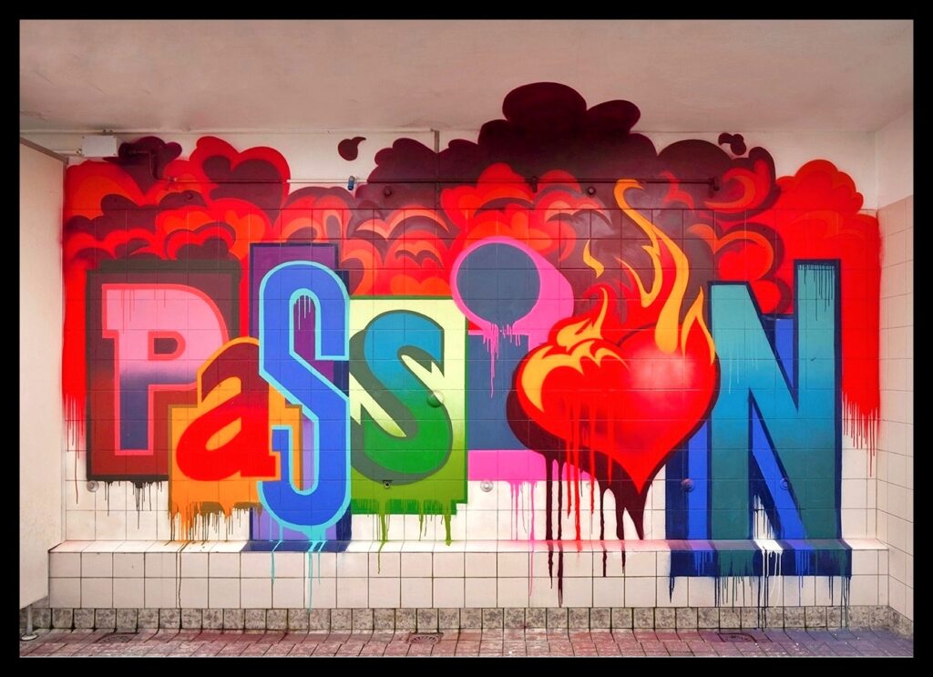 Graffiti Mural Typographic Style Passion