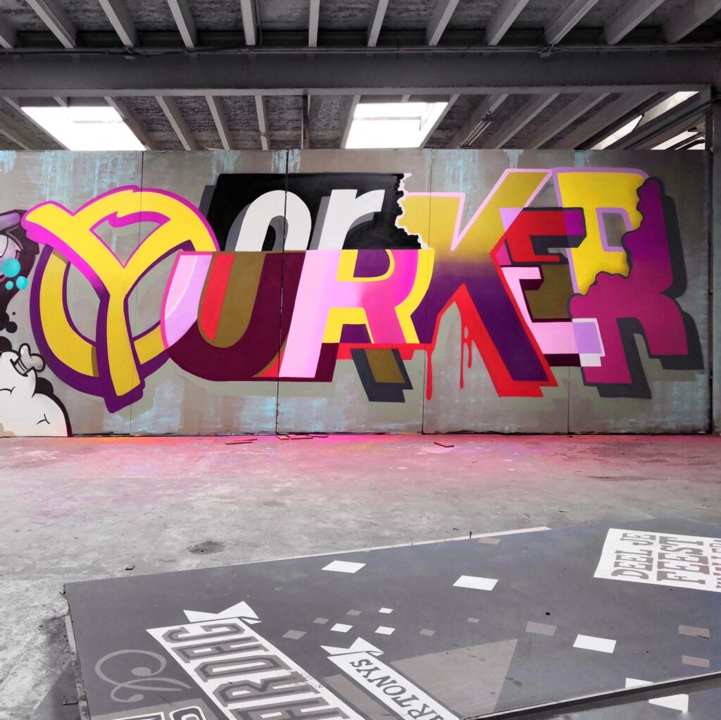 Graffiti Art Typographic Poster Style Mural