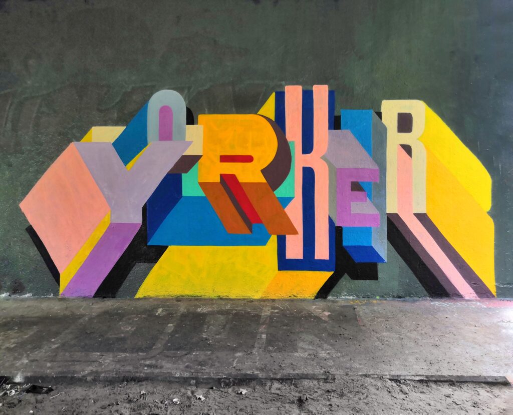 Graffiti Mural Typographic 3D Style