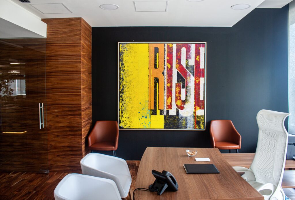 Typografische canvas kunst (abstract typografische muurkunst) Conference Room Art Vergaderzaal Kunst